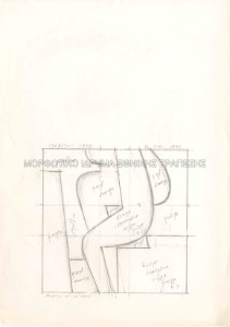 Προσχέδιο με κάναβο και σημειώσεις για την θέση των χρωμάτων για το έργο Ερωτικό
