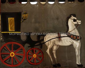Άλογο που σέρνει άμαξα. Σκηνικό για το χορόδραμα Έξι λαϊκές ζωγραφιές