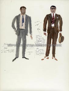 Μακέτες για κοστούμια της παράστασης Ρινόκερως του Ιονέσκο, Θέατρο Τέχνης Καρόλου Κουν