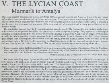 Απόσπασμα από πορτολάνο. Περιγράφεται η διαδρομή από τη Μαρμαρίδα (Μαρμαρίτσι) στην Αττάλεια.