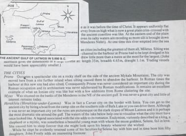 Απόσπασμα από πορτολανο. Περιγράφονται οι ακτές μεταξύ Ηράκλειας επί Λάτμου και Πριήνης.