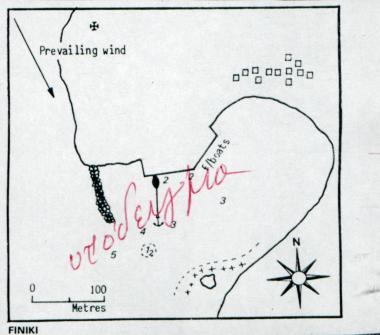 Χάρτης του λιμένα στο Φοινίκι Καρπάθου.