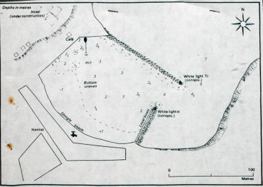 Χάρτης του λιμένα στο χωριό Karaburun Saip κοντά στη Σμύρνη