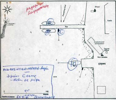 Χάρτης του λιμένα στο Çeşme, Μικρά Ασία