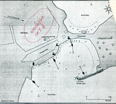 Χάρτης του λιμένα της πόλης Datça στη Μικρά Ασία