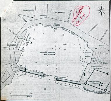 Χάρτης του λιμένα της Αλικαρνασσού