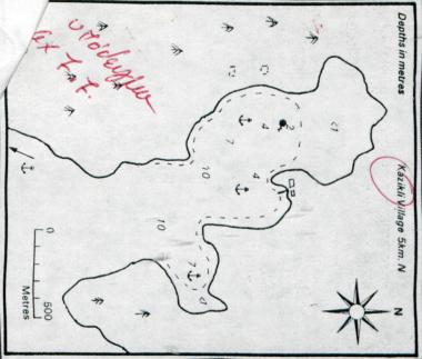 Χάρτης του όρμου Kazıklı στη Λυκία, Μικρά Ασία