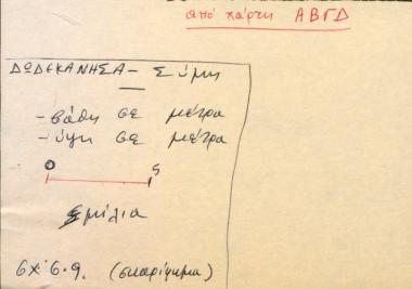 Χειρόγραφες σημειώσεις του Χρήστου Ε. Ντούνη για τη Σύμη
