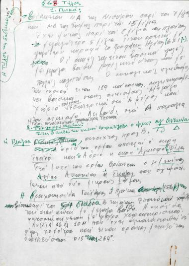 Χειρόγραφες σημειώσεις του Χρήστου Ε. Ντούνη για την Τήλο