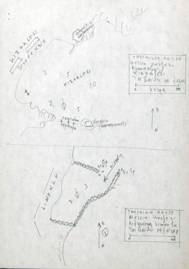 Σκαρίφημα του αγκυροβολίου Kızkalesı και του όρμου Limonlu