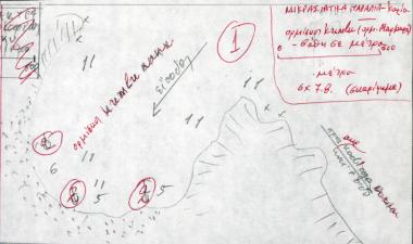 Χειρόγραφος χάρτης του ορμίσκου Kumlu, Μικρά Ασία