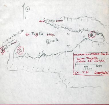 Χειρόγραφος χάρτης του όρμου Tuzla