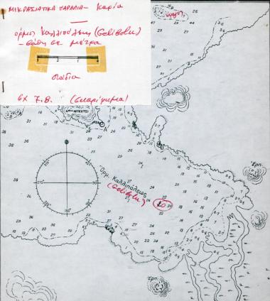 Ναυτικός χάρτης του όρμου της Καλλιπόλεως (Gellibollu) στην Καρία