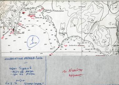 Ναυτικός χάρτης του κόλπου της Τέω (Sığacık) στη χερσόνησο της Ερυθραίας