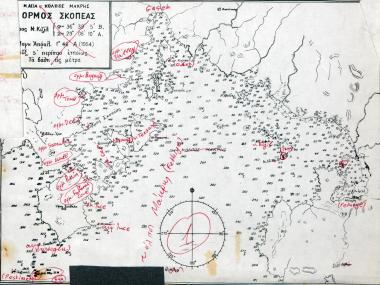 Ναυτικός χάρτης του όρμου της Μάκρης, στη Μικρά Ασία.