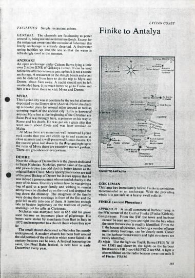 Ναυτικός χάρτης των ακτών γύρω από την Αττάλεια.