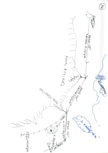 Σημειώσεις Ντούνη για το ναυάγιο ΧΕΙΜΑΡΡΑ- Ενδεικτικός χάρτης για το συμβάν