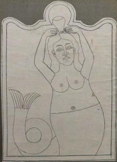 Προσχέδιο για καρεκλάκι με γοργόνα