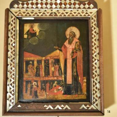 Άγιος Χαράλαμπος και σκηνές από το βίο του.