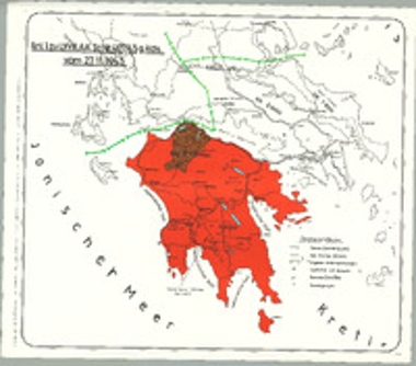 Γερμανικός Χάρτης του 68ου Σώματος Στρατού