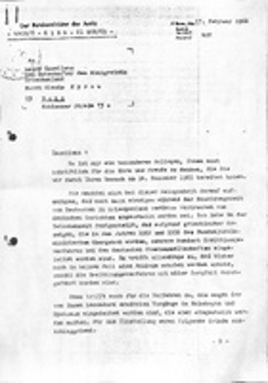 Επιστολή του Υπουργού Δικαιοσύνης της Ομοσπονδιακής Δημοκρατίας της Γερμανίας