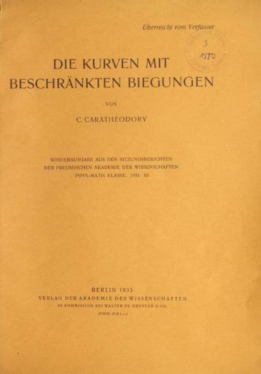 Die Kurven mit beschränkten biegungen.