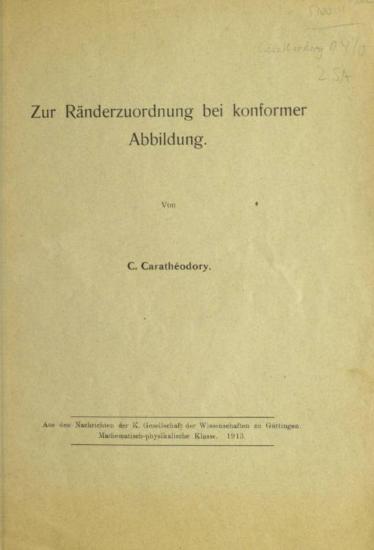 Zur Ränderzuordnung bei konformer Abbildung.