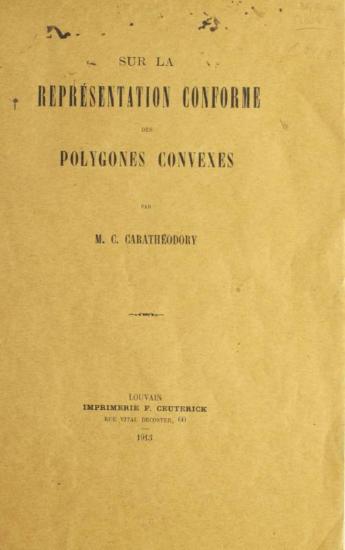 Sur la représentation conforme des polygones convexes.
