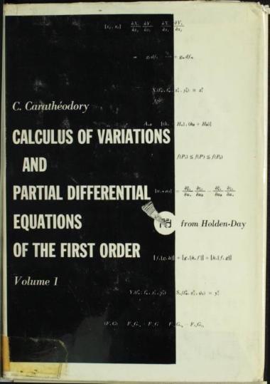 Calculus of Variations and partial differential equations of the first order, vol. 1.
