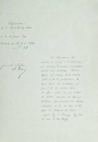 Telegram to the Vizier.