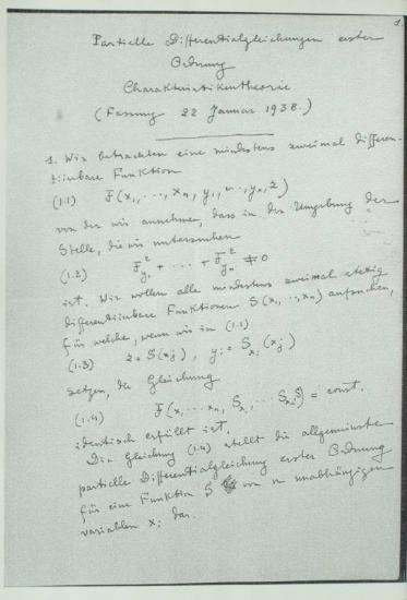 First-order differential equations, theory of characteristics.