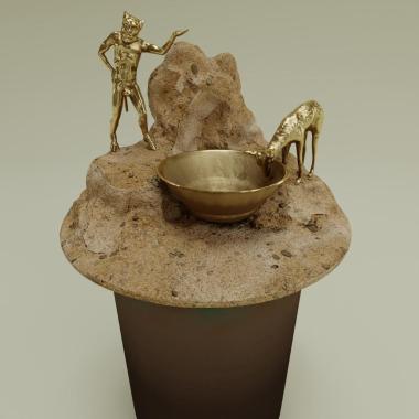 The hydraulic automaton of Pan and of the thirsty dragon or deer