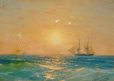 Πλοίο στο ηλιοβασίλεμα