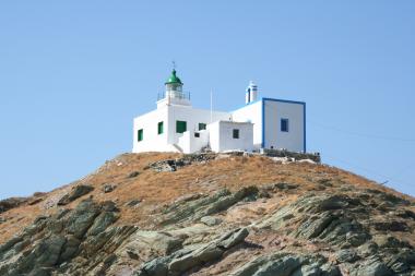 The lighthouse at Cape Agios Nikolaos, Kea island