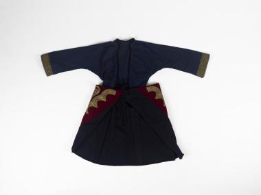 WOMEN’S BLUE OVERCOAT (SAYIAS) OF THE TRADITIONAL COSTUME OF ALEXANDREIA WITH A BLUE SAYIAS