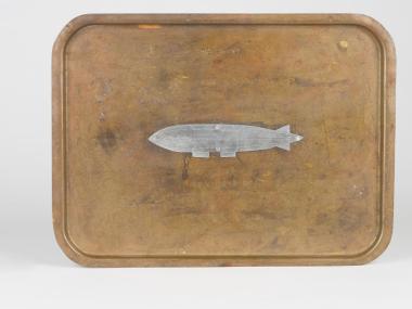 Tray made of cannon shell and engraved with the word Salonique