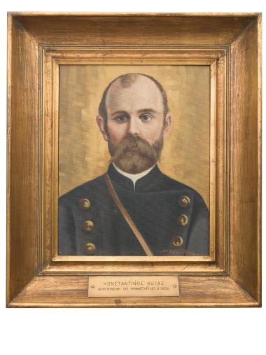 Portrait of Konstantinos Kottas, oil on canvas by D. Vasiliou