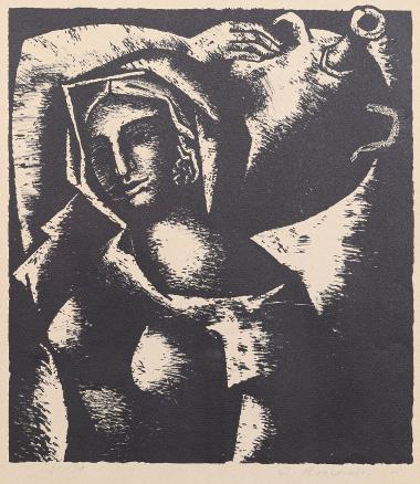 A woman with pitcher