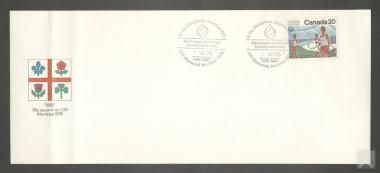 Ταχυδρομικός φάκελος από την 78η Σύνοδο για τους Ολυμπιακούς Αγώνες του Μόντρεαλ 1976