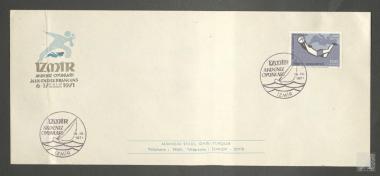 Ταχυδρομικός φάκελος με γραμματόσημο πρώτης Ημέρας κυκλοφορίας Μεσογειακών Αγώνων 