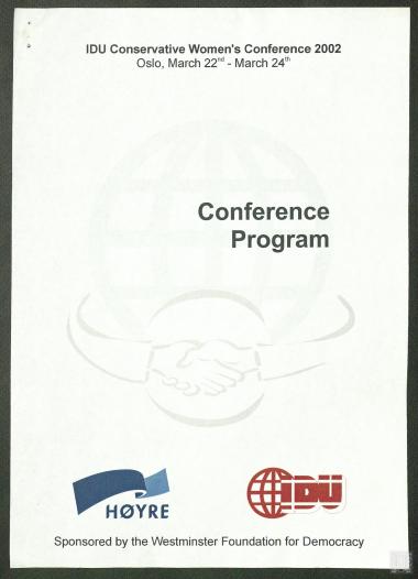 IDU Conservative Women's Conference 2002, Conference Program