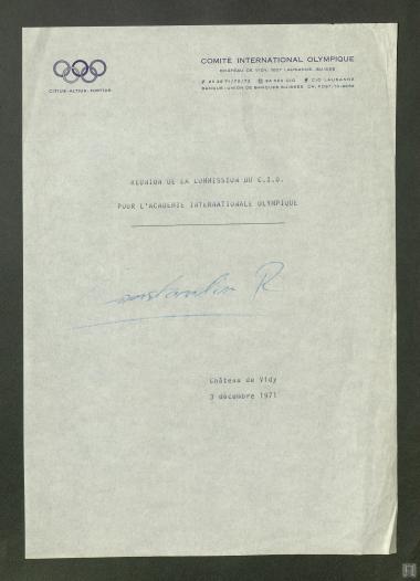 Συνεδρίαση της Επιτροπής της Διεθνούς Ολυμπιακής Επιτροπής (Δ.Ο.Ε)