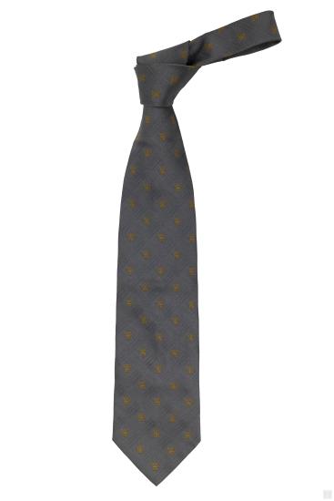 Γκρι γραβάτα με χρυσό κέντημα