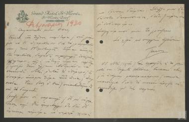 Επιστολή στην οποία ο Παναγιώτης Πιπινέλης ευχαριστεί τον Θάνο Πετραλιά για την επικοινωνία τους. Πληροφορίες για την πορεία της υγείας του