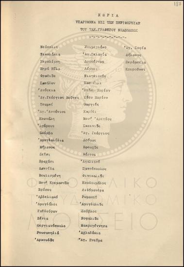 Κατάλογος  χωριών που υπάγονται στην περιφέρεια του ταχυδρομικού γραφείου Νεαπόλεως