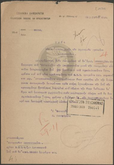 Αναφορά του Ταχυδρομικού Τηλεγραφικού γραφείου Άργους