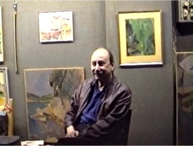Ο Κώστας Λούστας ζωγραφίζει τον Τηλέμαχο Αλαβέρα