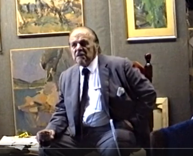 Ο Κώστας Λούστας ζωγραφίζει τον Δημήτρη Κωνσταντόπουλο