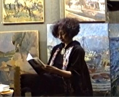 Kostas Loustas is painting Efthymia Georgiadou-Kountoura