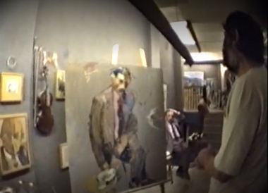 Kostas Loustas is painting Sotirakis Loustas